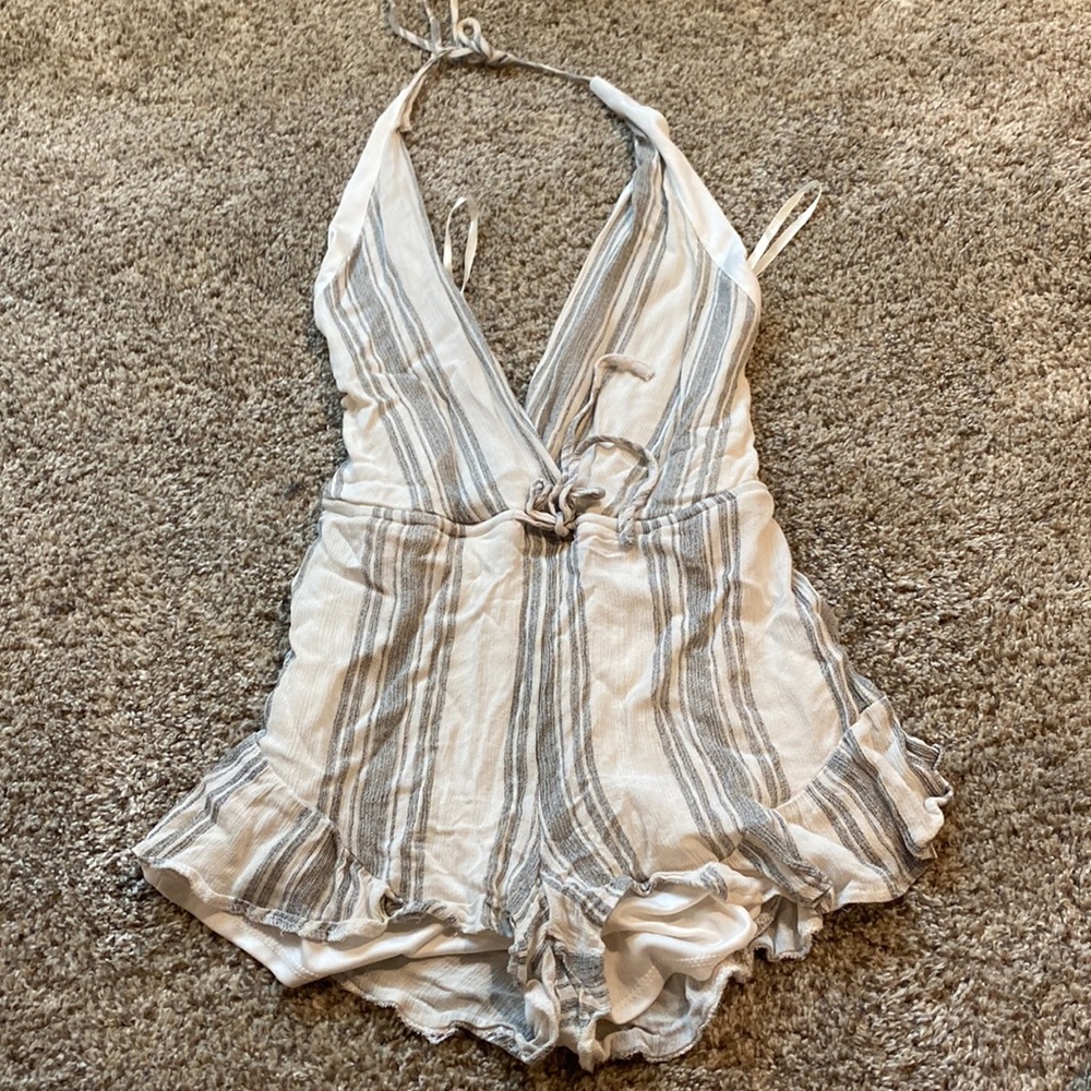 Light grey and white romper